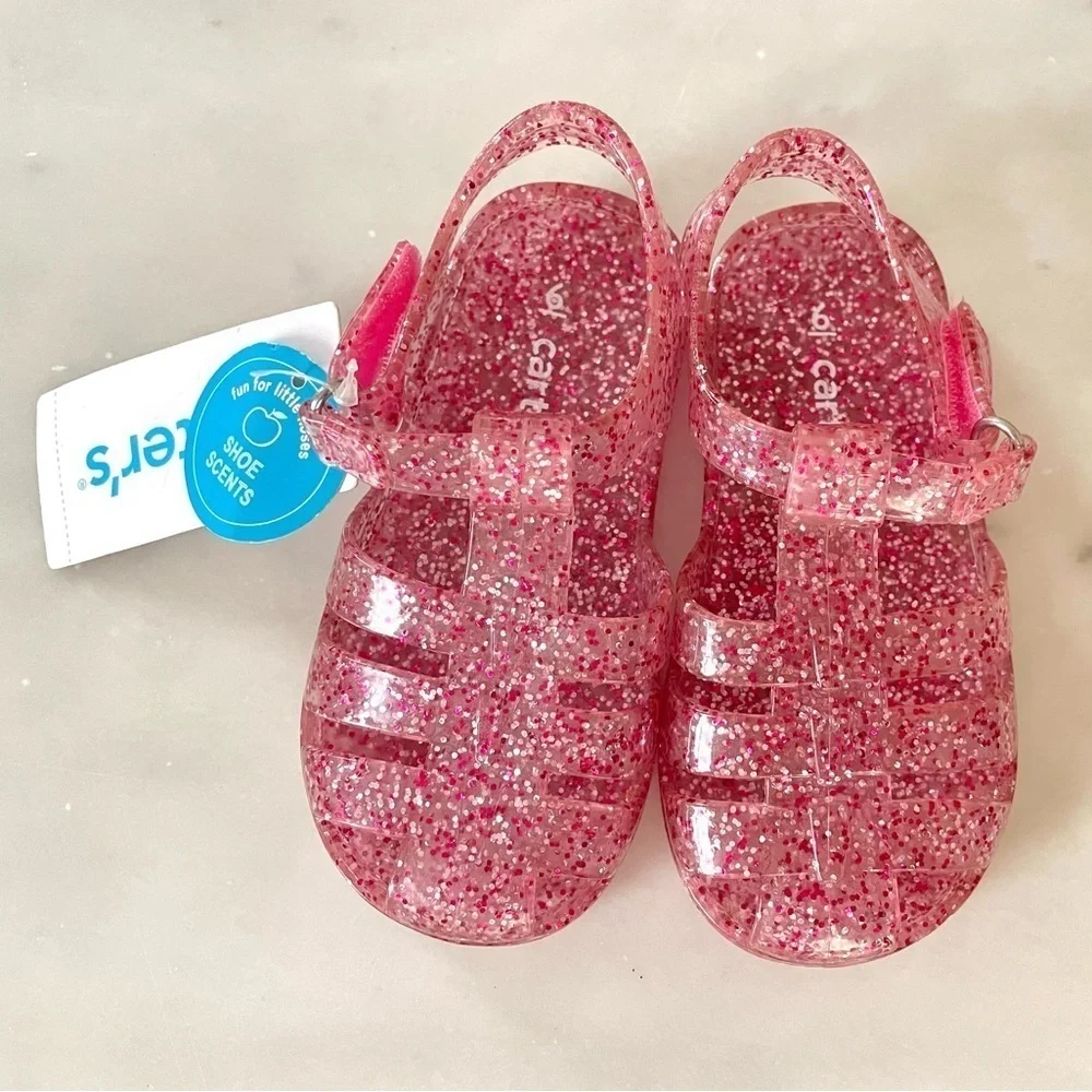 Carter's Pink Glitter Jelly Sandals